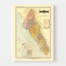 Vintage Map of Sinaloa Mexico, 1886