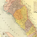Vintage Map of Sinaloa Mexico, 1886