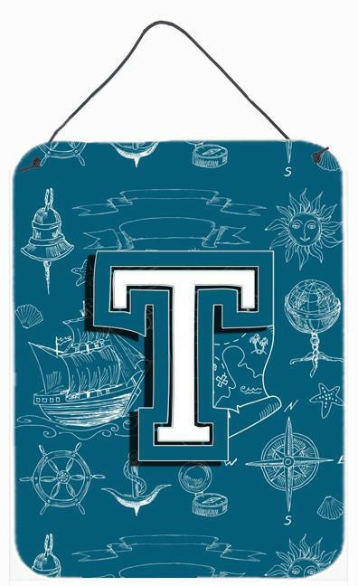 Letter T Sea Doodles Initial Alphabet Wall or Door Hanging Prints CJ2014-TDS1216