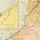 Vintage Map of Campeche Mexico, 1886