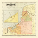Vintage Map of Campeche Mexico, 1886