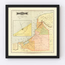 Vintage Map of Campeche Mexico, 1886