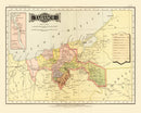 Vintage Map of Tabasco Mexico, 1886