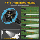 Cordless Pressure Washer With 6 In 1 Nozzle Portable Electric Power Washer High Pressure Water Sprayer 1000PSI Car Washer Cleaner with 6000mAh 21V Rec