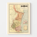 Vintage Map of Tamaulipas Mexico, 1886