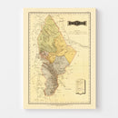 Vintage Map of Nuevo Leon Mexico, 1886