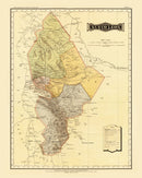Vintage Map of Nuevo Leon Mexico, 1886