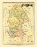 Vintage Map of Coahuila Mexico, 1886