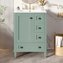 Bathroom Vanity With Integrated Basin, Soft Close Drawers, Door Mounted Double Layer Shelf by Unique Piece Furniture