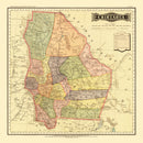 Vintage Map of Chihuahua Mexico, 1886
