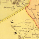 Vintage Map of Sonora Mexico, 1886