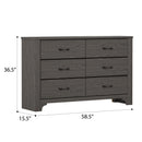 6 Drawer Dresser - Brown by HouseOfZazla