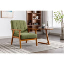 Leisure Chair with Solid Wood Armrest and Feet, Mid-Century Modern Accent chair, for Living Room Bedroom Studio chair
