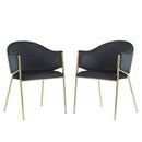 Modern Upholstered Dining Chair With Plush Velvet and Metal Frame