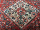 5' 6" X 10' Antique Handmade India Floral Oriental Wool Rug Veg Dyes Red Nice