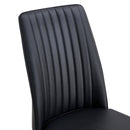 7-Piece Faux Marble Dining Table Set, Glass Rectangular Kitchen Table for 6-8, Modern White Faux Marble Dining Room Table with MDF Base, Dining Table & 6 Chairs