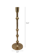 4.5x15.5' Slender Aluminum Taper Candle Holder with Bead Accents, Bronze by HouseOfZazla