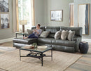 Como - 3 Piece Italian Leather Match Reclining Sectional by Unique Piece Furniture