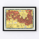 Vintage Map of Grand Canyon National Park 1940
