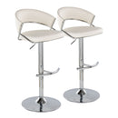 Jie - Contemporary Adjustable Barstool With Swivel & Rounded T Footrest (Set of 2) by HouseOfZazla