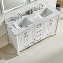 Freestanding Double Bathroom Vanity With Extra Black Handles - White by HouseOfZazla