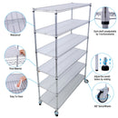 6 Tier 6000Lbs Capacity Nsf Metal Shelf Wire Shelving Unit, Heavy Duty Adjustable Storage Rack With Wheels & Shelf Liners For Commercial Grade Utility Steel Storage Rack by HouseOfZazla