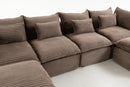 129.8" Width Cloud Couch Oversized Modular Sectional Sofa