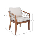 Outdoor Dining Chairs Set for 2, Acacia Wood Frame with Teak Finish by HouseOfZazla