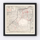 Vintage Map of Kings County, California 1935