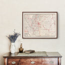 Vintage Map of Kern County, California 1935
