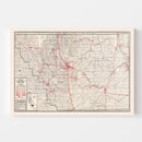 Vintage Map of Kern County, California 1935