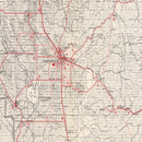 Vintage Map of Kern County, California 1935