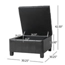 Square Tufted Indoor Ottoman With Lift-Top Storage
