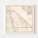 Vintage Map of Inyo County, California 1935