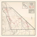 Vintage Map of Inyo County, California 1935