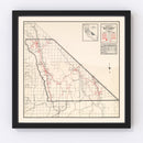 Vintage Map of Inyo County, California 1935