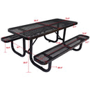 Rectangular Outdoor Steel Picnic Table With Umbrella Pole by HouseOfZazla