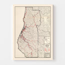 Vintage Map of Humboldt County, California 1935