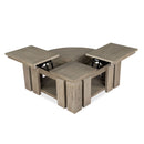 Conrad - Pie Shaped Lift Top Cocktail Table With Casters - Stone Harbor Gray