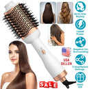 4 In 1 Hair Dryer Brush Curling Brush Hair Styler Volumizer Straightener Negative Ion Anti-frizz Hot-Air Hair Brush for All Hair Types Black White