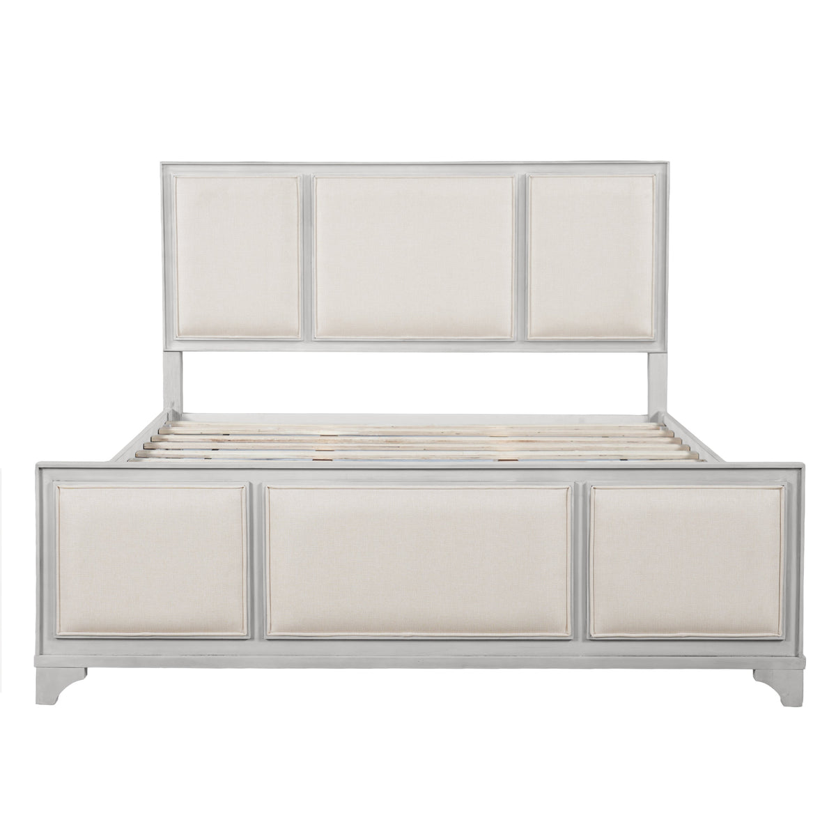 Queen Size Wooden Bed Frame with Upholstered Headboard, photo 5 of 10