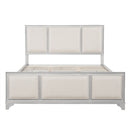 Queen Size Wooden Bed Frame with Upholstered Headboard