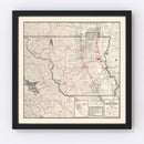 Vintage Map of Colusa County, California 1935