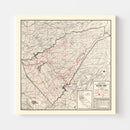 Vintage Map of Calaveras County, California 1935