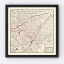 Vintage Map of Calaveras County, California 1935