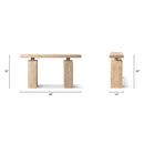 Calder 60' Solid Reclaimed Elm Plinth Console Table, Heritage Light Natural Brown
