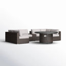 Rattan Patio Set With Comfortable Cushions And Fire Pit by HouseOfZazla