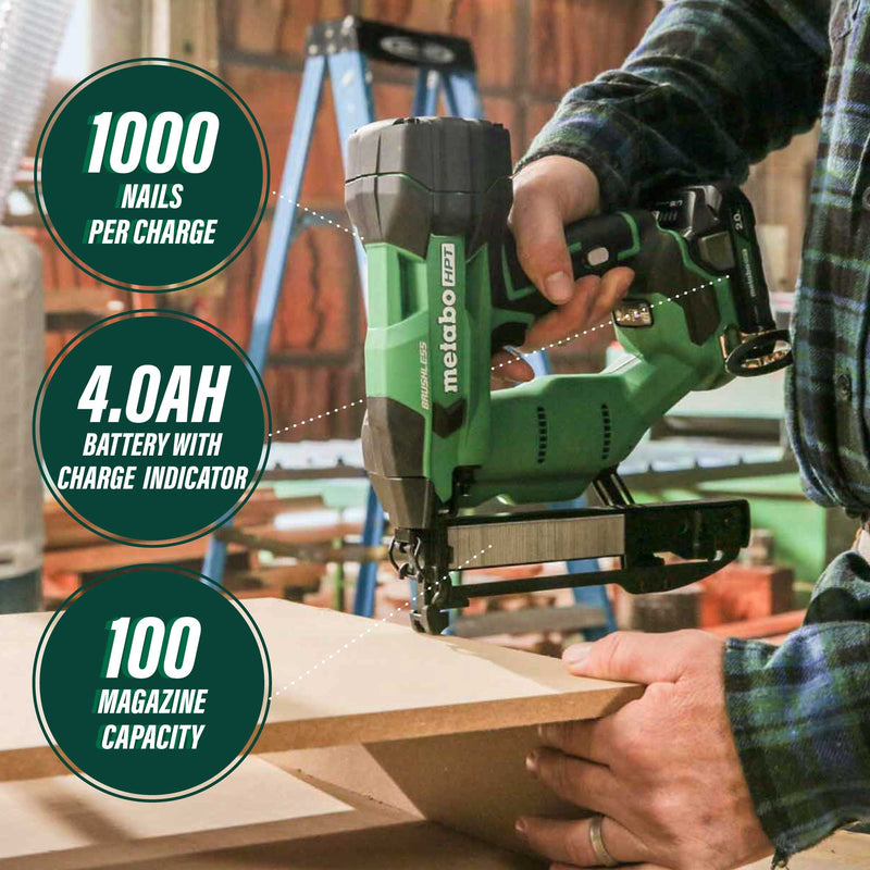 Metabo HPT N1804DAM 18V MultiVolt™ Brushless 18-Gauge 1/4" Narrow Crown Stapler