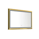 48 in. W x 30 in. H Oversized Rectangular Gold Framed LED Mirror Anti-Fog Dimmable Wall Mount Bathroom Vanity Mirror Wall Mirror Kit For Gym And Dance Studio