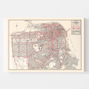 Vintage Map of San Francisco County, California 1935